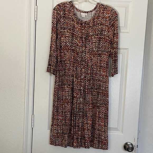 J. Jill Dresses & Skirts - J. Jill Brown Multicolor Long Sleeve Dress